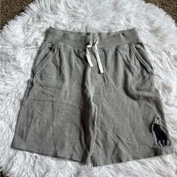 Polo Shorts Gray Big Logo Boys Size 10 12 - Picture 1 of 8